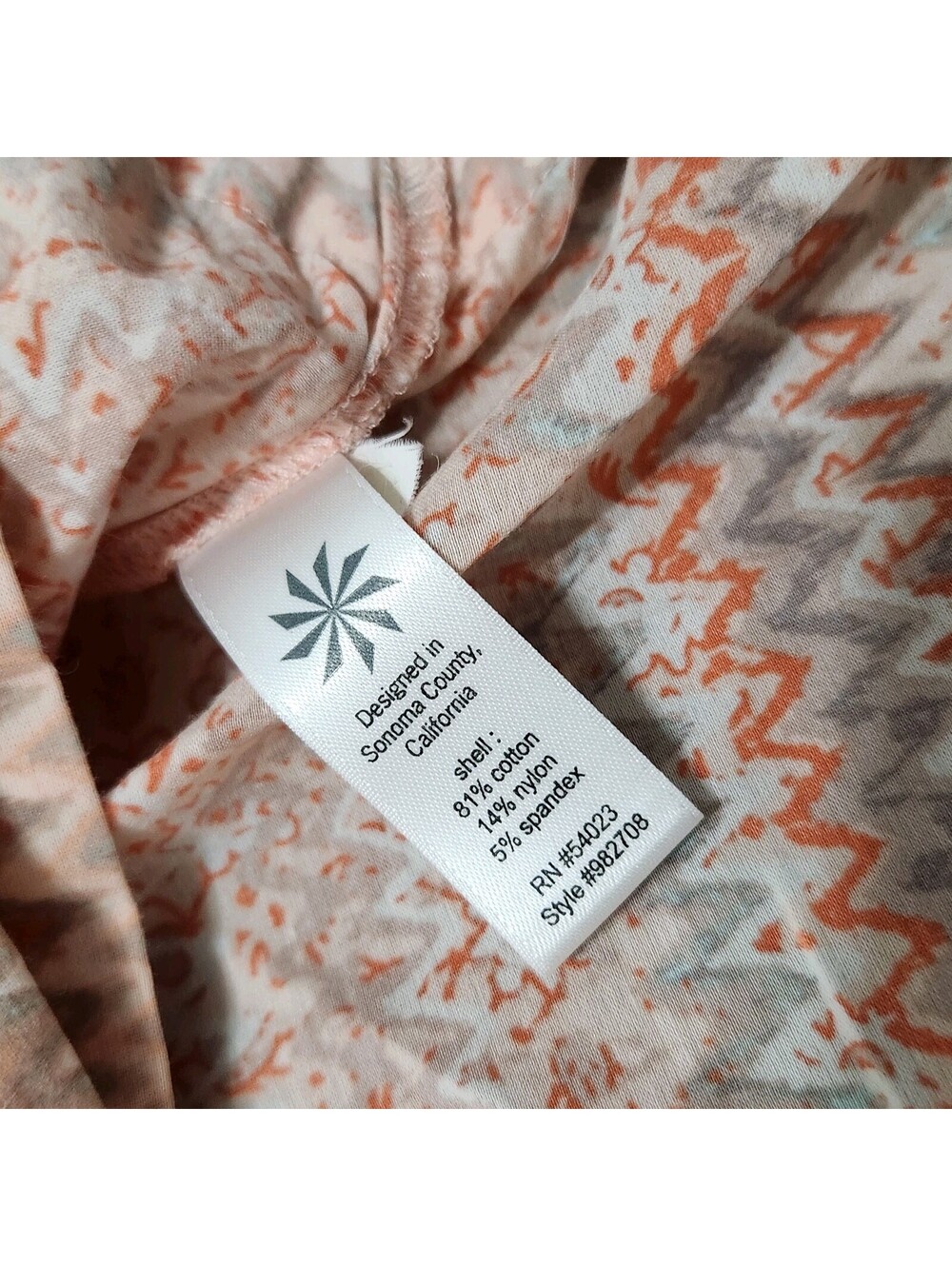 Athleta Swim Cover Up Medium Orange Boho Hippie Floral V Neck - Picture 6 of 9